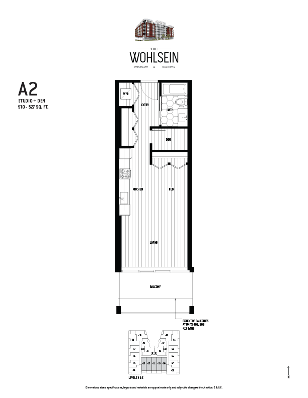 Wohlsein by Jameson Development Corp Studio A2 Floor Plan
