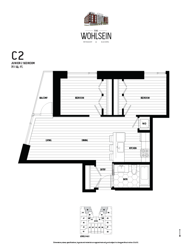 Wohlsein by Jameson Development Corp Junior 2 Bedroom C2 Floor Plan
