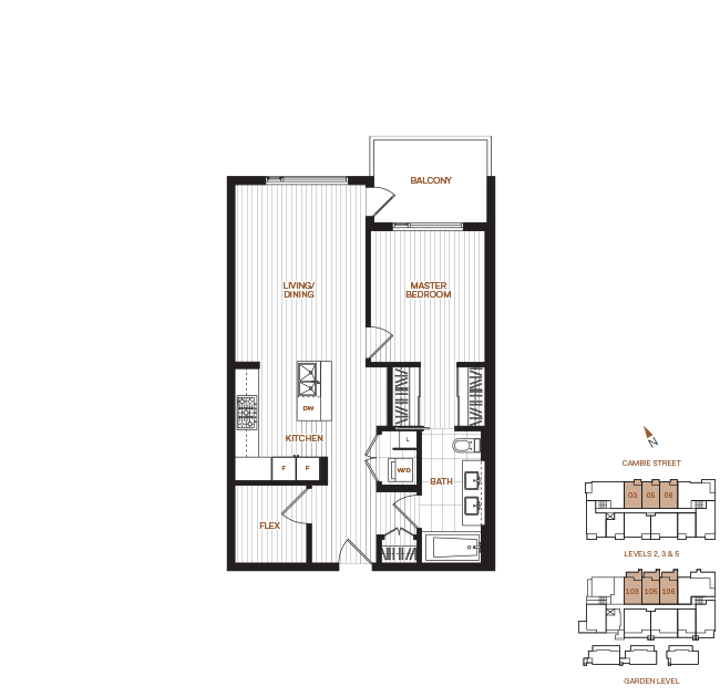 Livingstone House by Intercorp Projects Ltd. Floor Plan B2 1 Bedroom+Flex