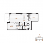 Livingstone House by Intercorp Projects Ltd. Floor Plan D1 2 Bedroom+Flex